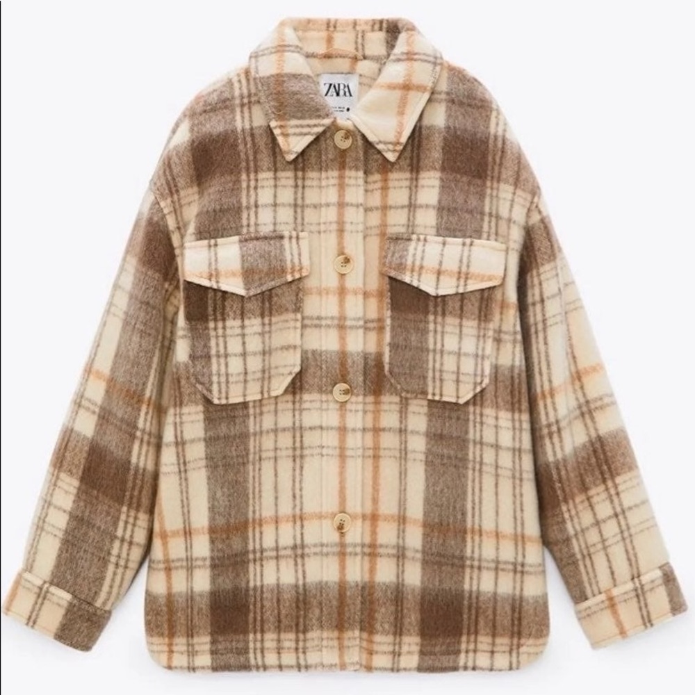 Used once ZARA plaid over shirt size XS